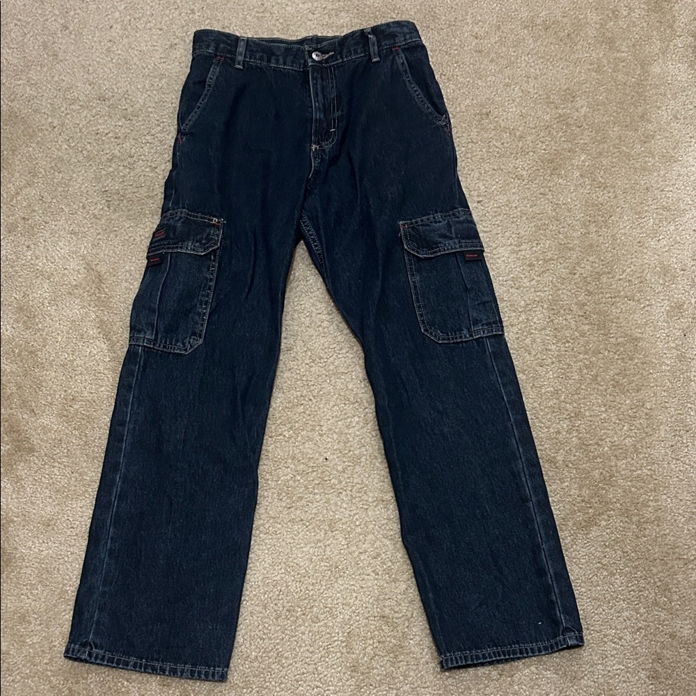 Wrangler Boy's Dark Blue Cargo Pants - 14 Slim